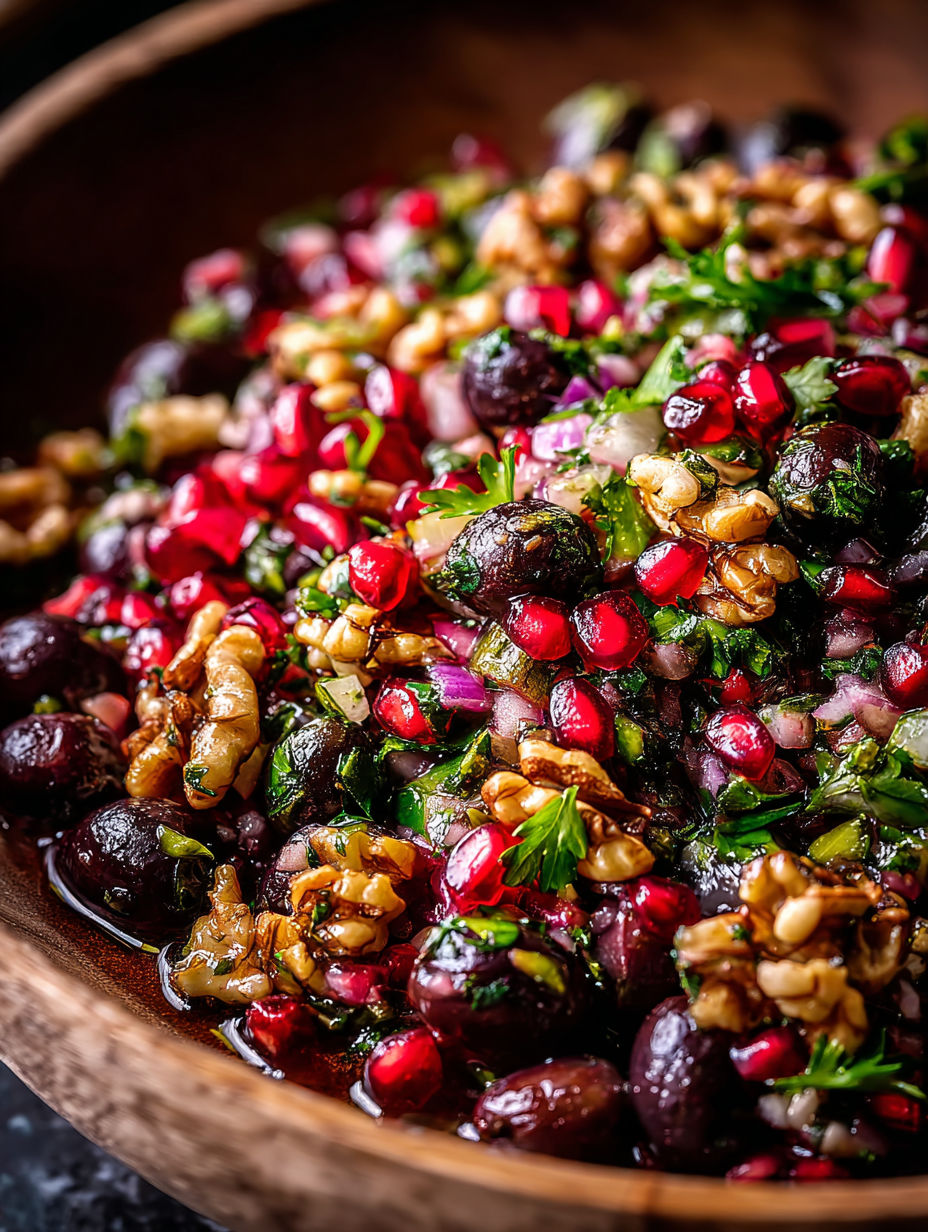 A close up of a bowl of food with a variety of ingredients.