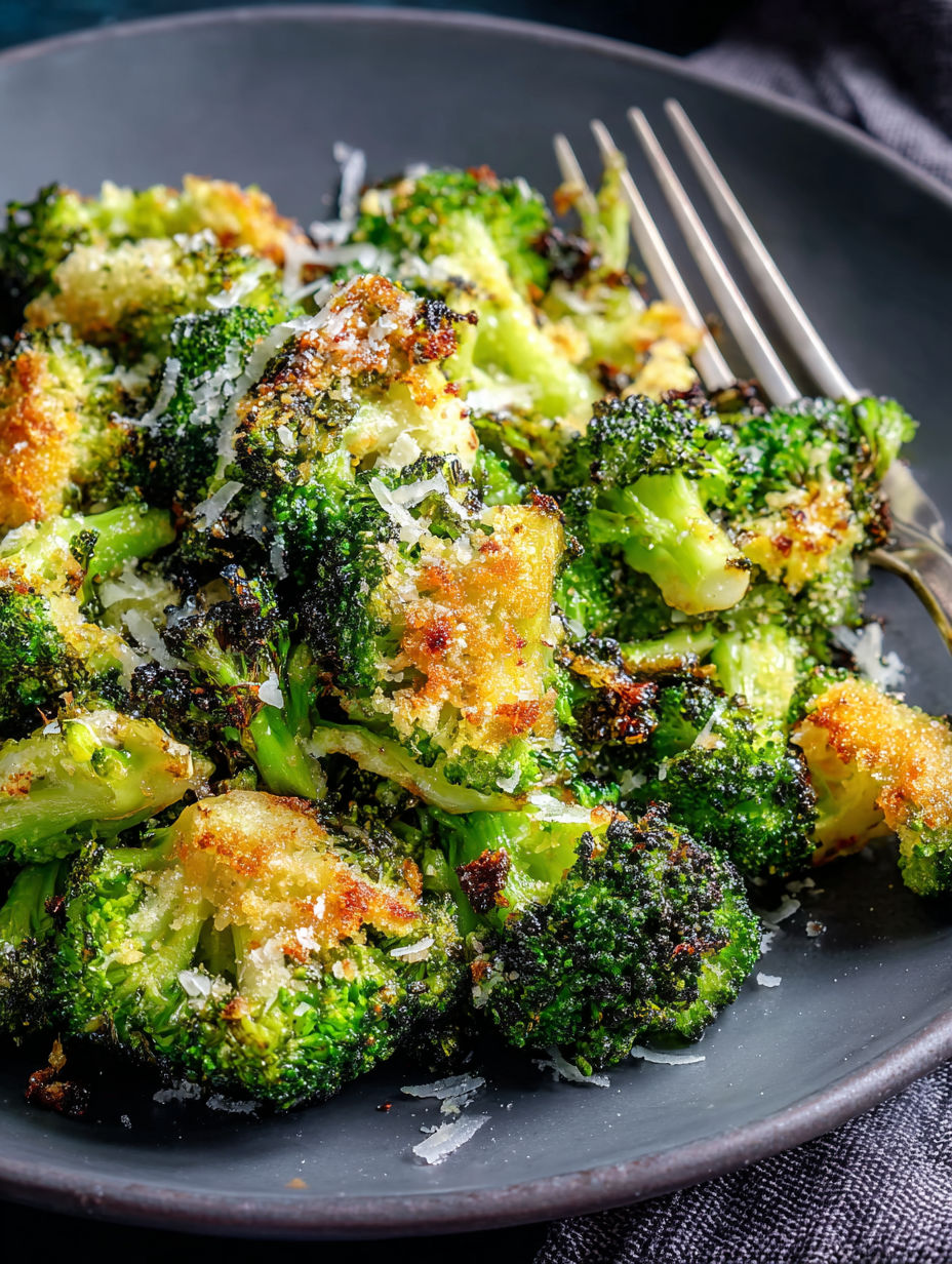 A plate of smashed broccoli.