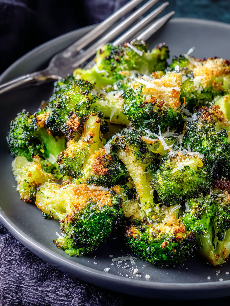 A plate of smashed broccoli with cheese.
