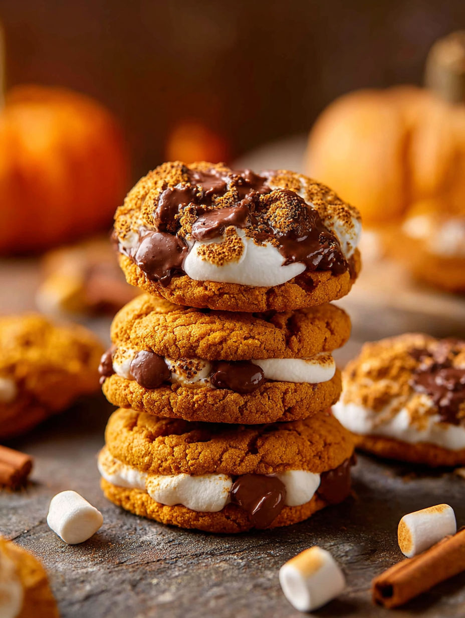 Pumpkin S'mores Cookies.