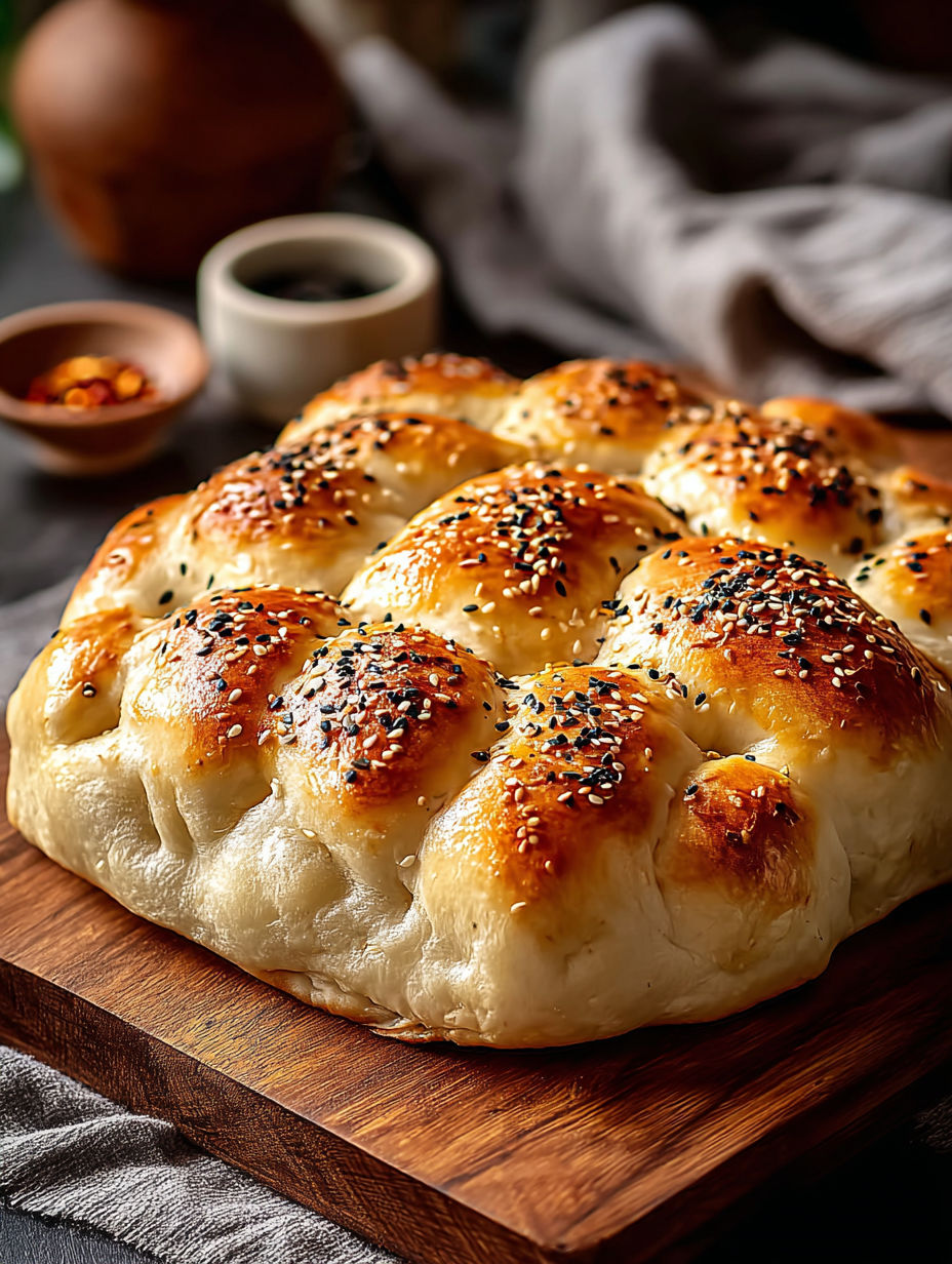 A large piece of Turkish Bazlama Bread.