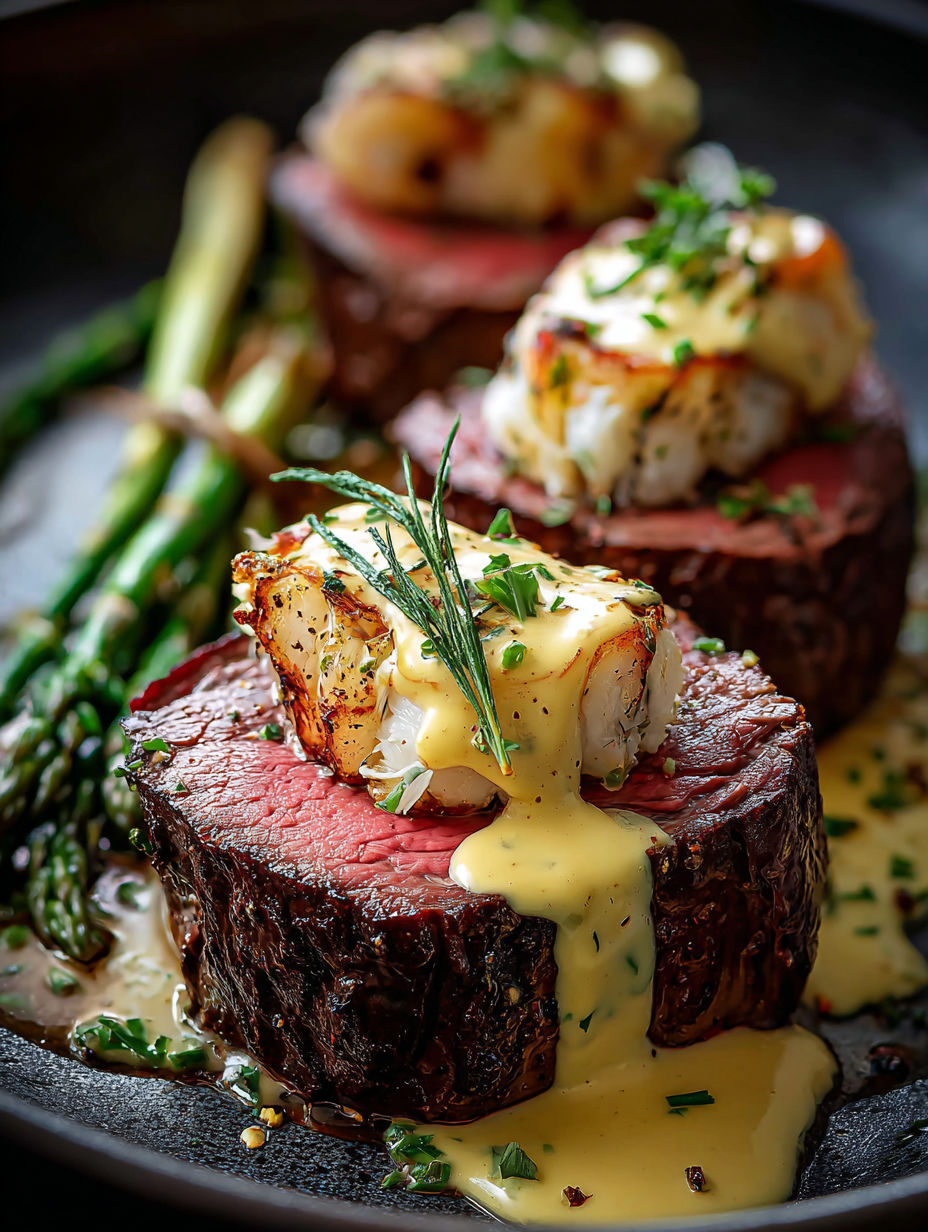 A piece of meat with a sauce on top.