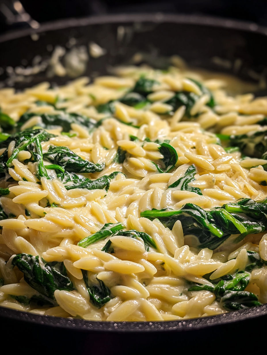 A dish of pasta with spinach and ricotta.