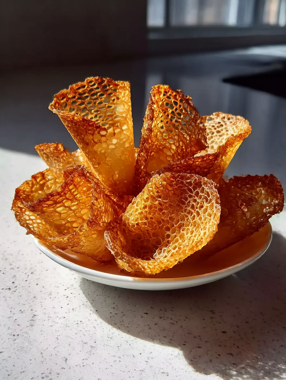 A plate of Chinese New Year Rice Chips.