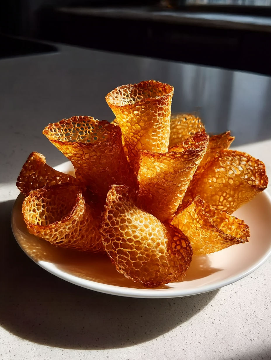 A plate of Chinese New Year Rice Chips.