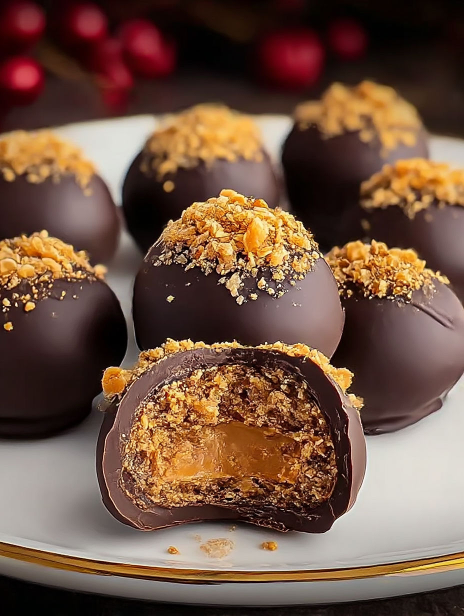 A plate of Butterfinger Truffles.