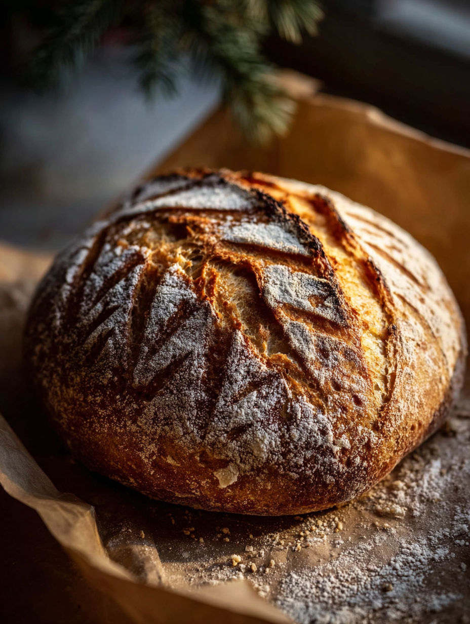 A loaf of bread with a brown crust.
