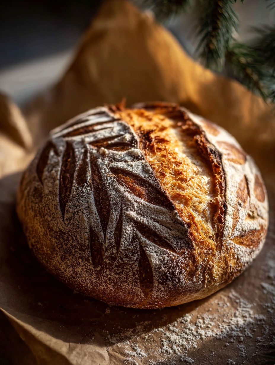 A loaf of bread with a brown crust.