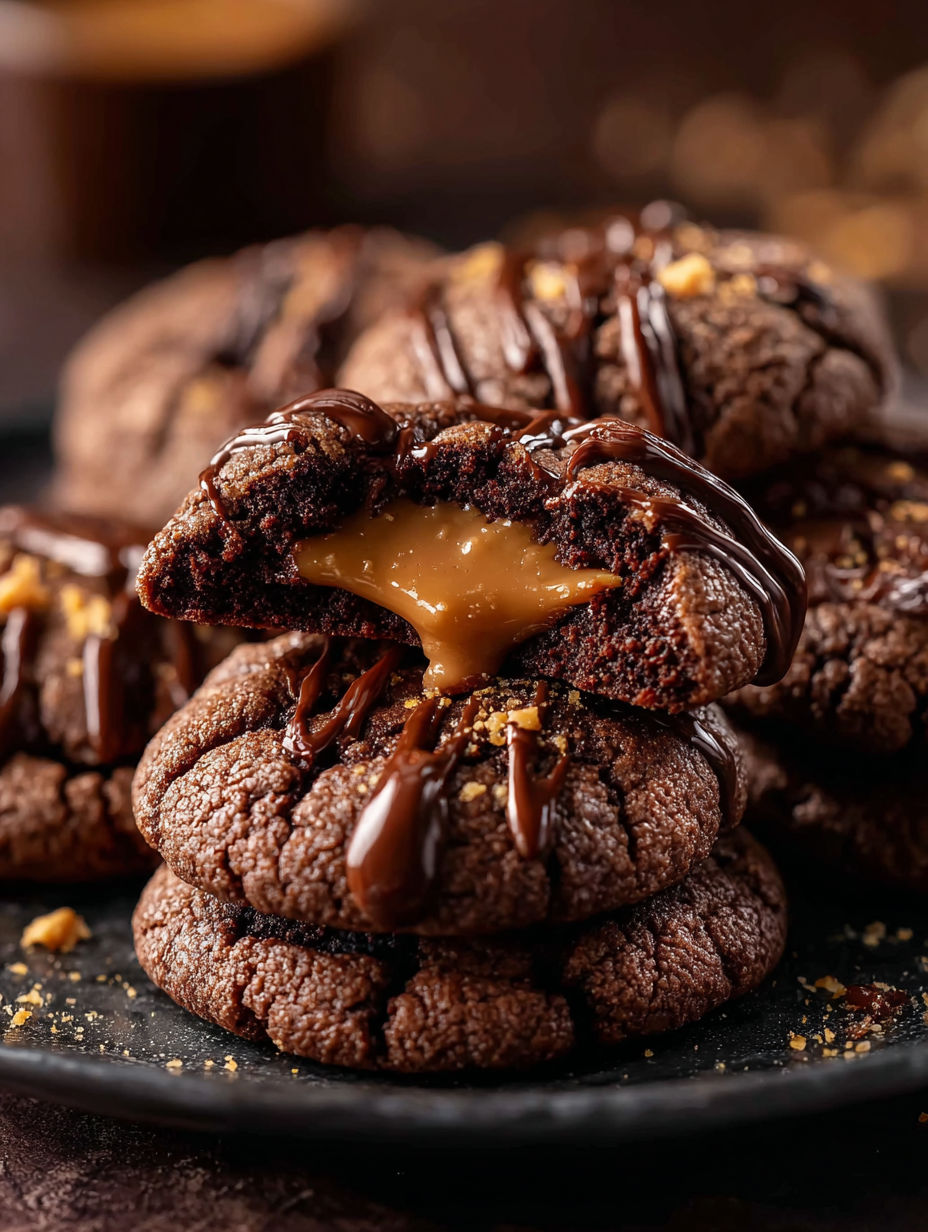 Chocolate Peanut Butter Lava Cookies.