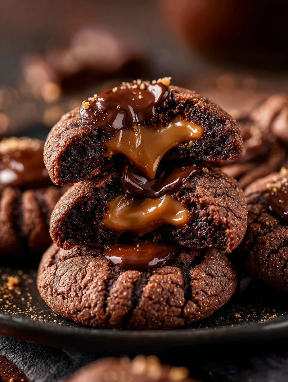 Chocolate Peanut Butter Lava Cookies.
