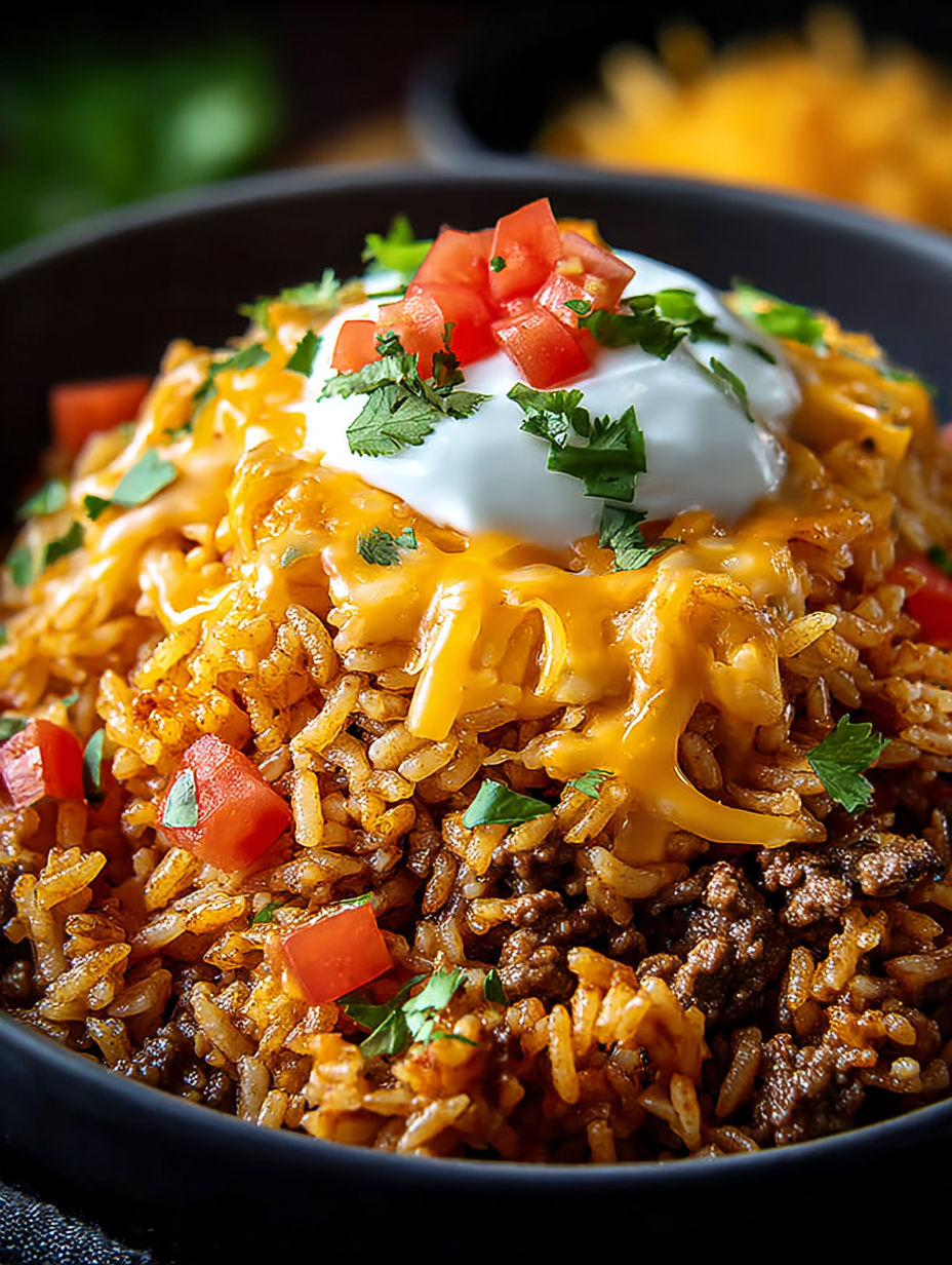 A bowl of food with a white on top.