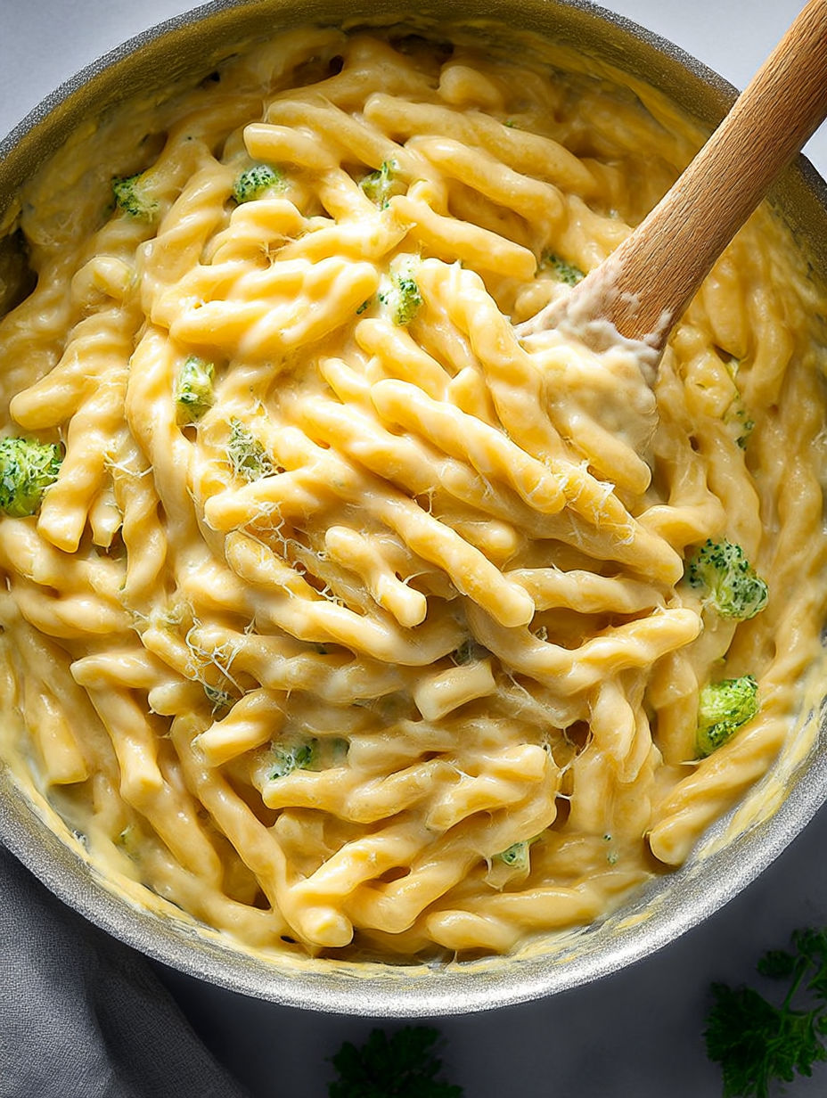 A delicious meal of macaroni and cheese.