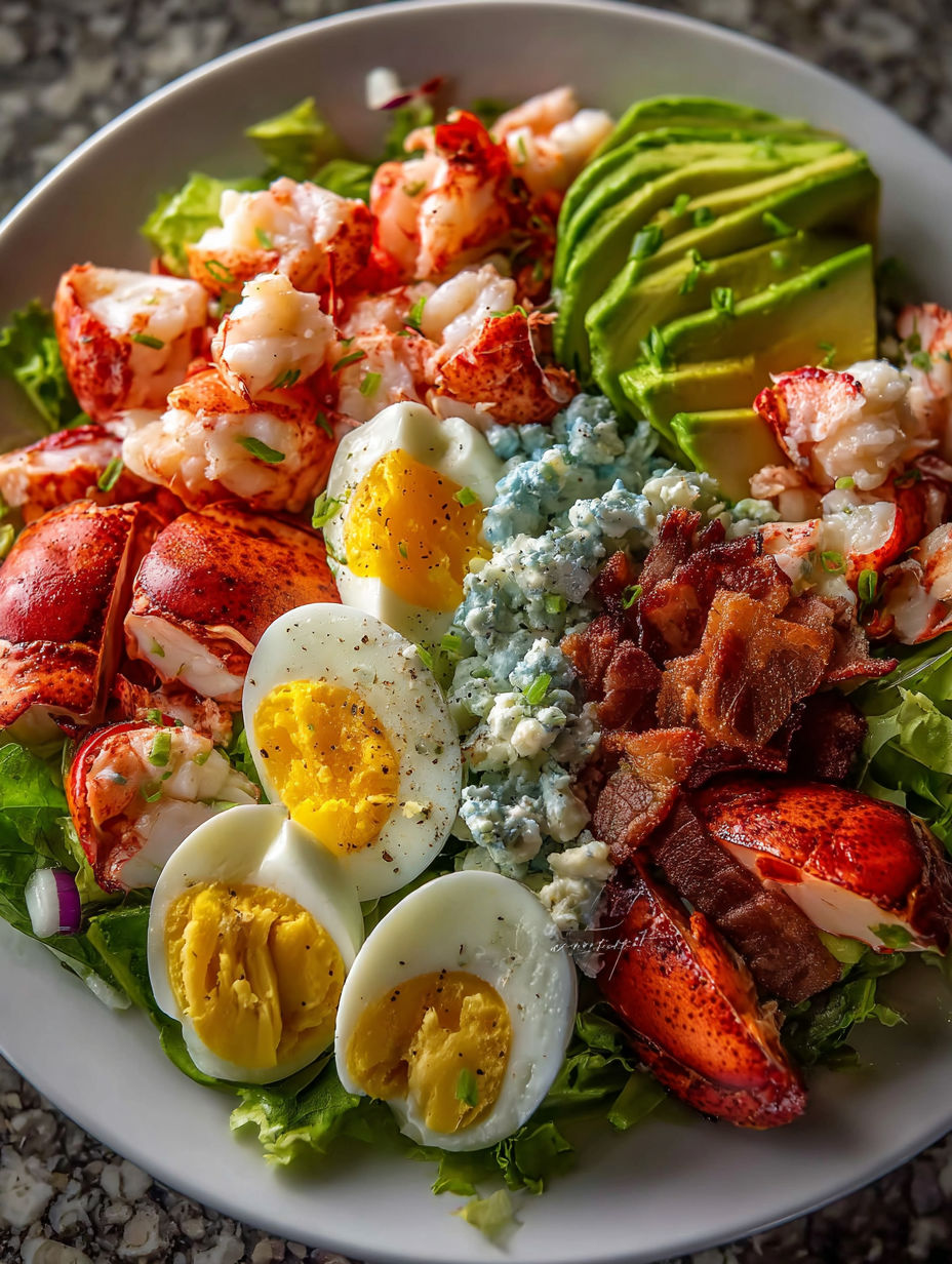 A plate of lobster cobb salad.