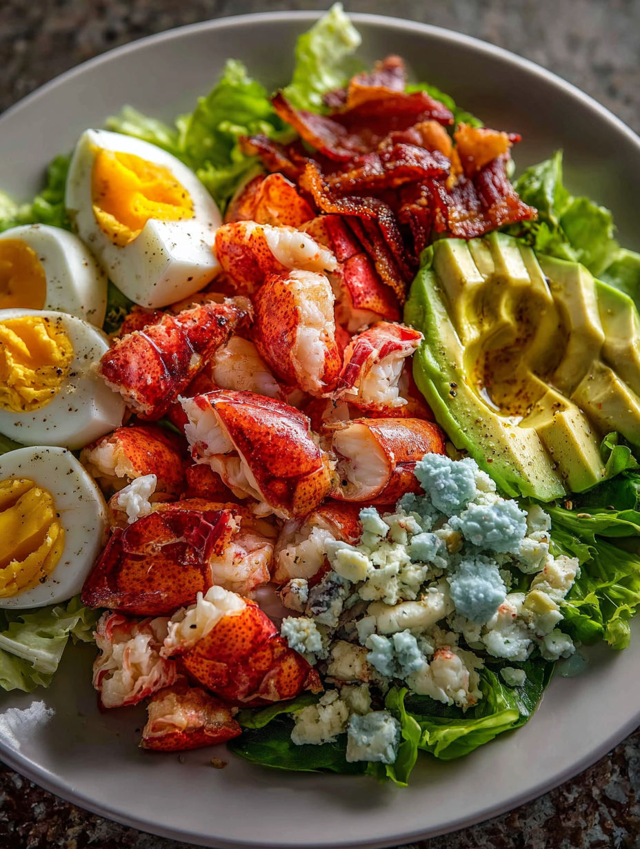 A plate of lobster cobb salad.
