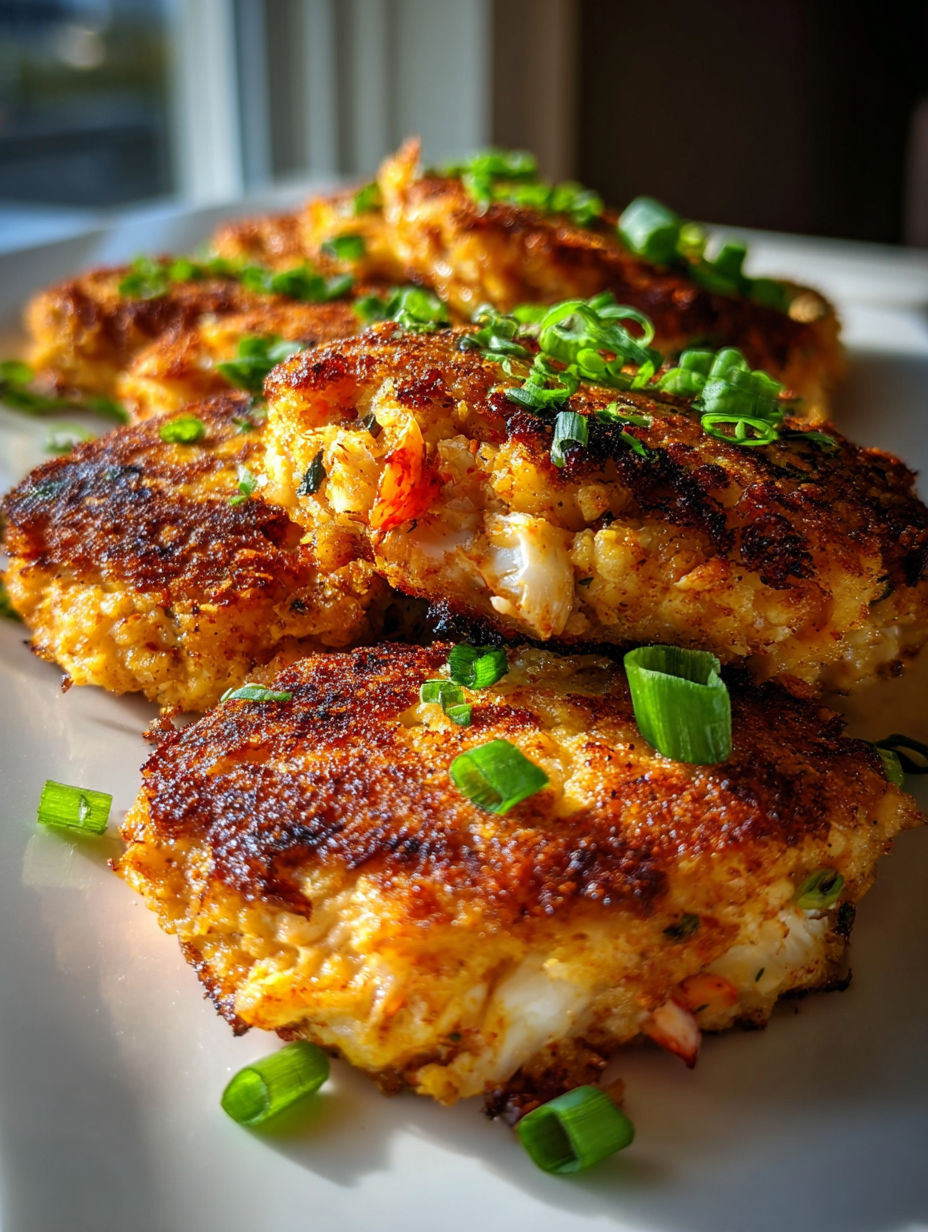 A plate of lobster crab cakes.