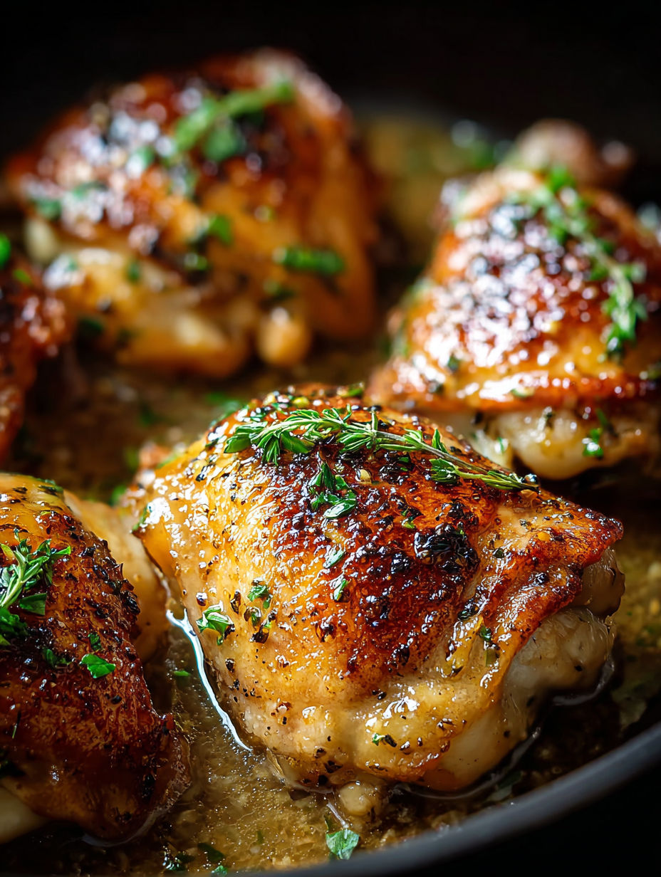 A delicious meal of chicken with herbs and spices.