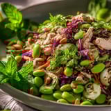 A protein-packed chicken and edamame salad.