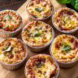A tray of mini pizzas with cheese and spinach.