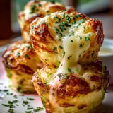 Three cheese balls on a plate.