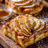 A pastry with a caramel sauce on top.