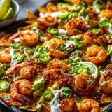 A delicious shrimp and avocado taco.