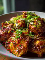 A plate of slow cooker brown sugar garlic chicken.