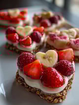 A plate of fruit and yogurt snacks.