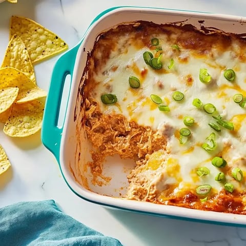 A dish of cheesy Texas trash dip.