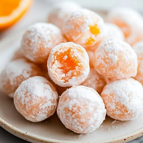 A plate of orange cream truffles.