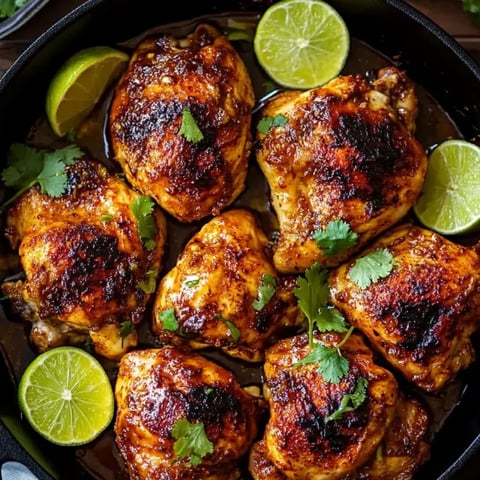 A pan of chili lime chicken thighs.