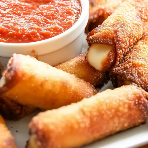 Mozzarella fried cheese bites with marinara sauce.