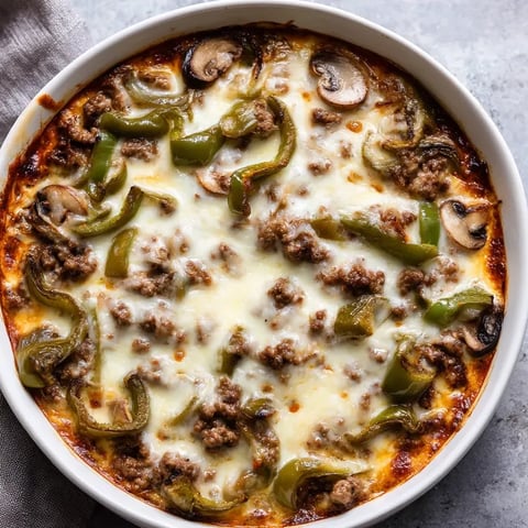A bowl of food with meat and peppers.