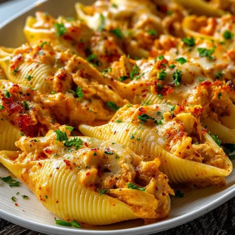 A plate of Creamy Cajun Chicken Shells.