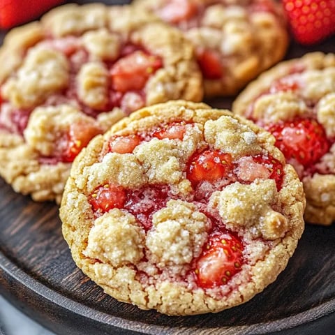A cookie with strawberries on top.
