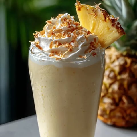 A glass of pineapple whip with a pineapple slice on top.