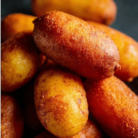 A pile of fried potatoes.