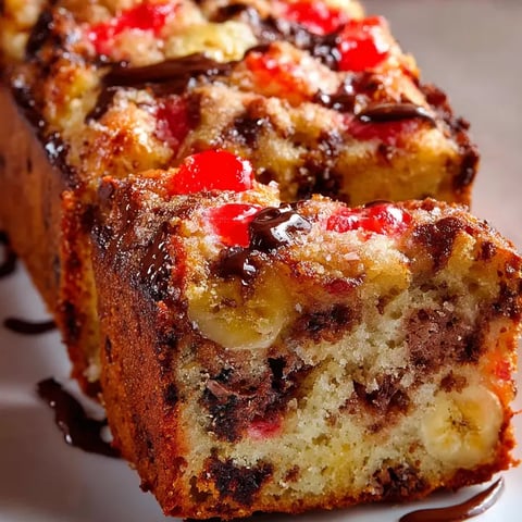 A slice of cake with chocolate and banana.