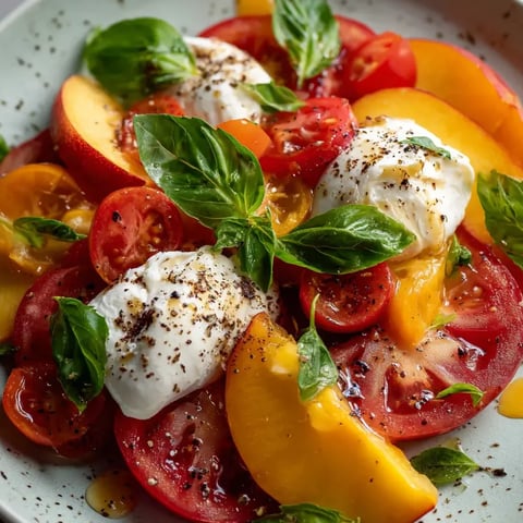 A plate of food with tomatoes and cheese.