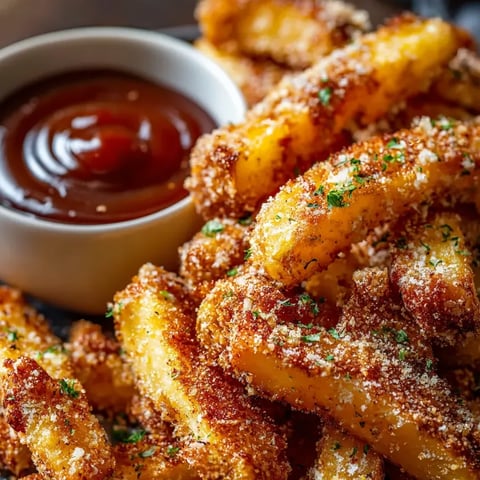 A bowl of fries with ketchup.
