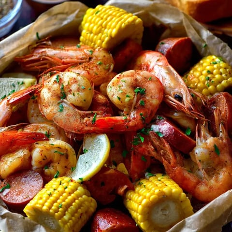 A plate of shrimp and corn.