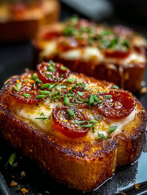 A slice of pizza with tomatoes and cheese on top.