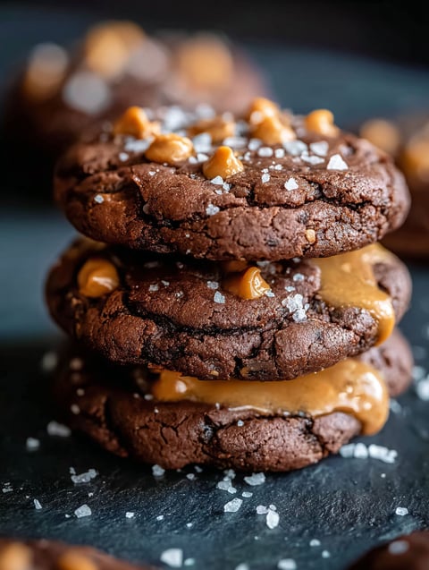 Salted Double Chocolate Peanut Butter Cookies.