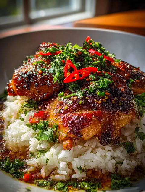 Spicy Maple Chicken Coconut Rice.