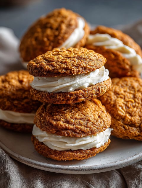 Pumpkin Oatmeal Cream Pies.