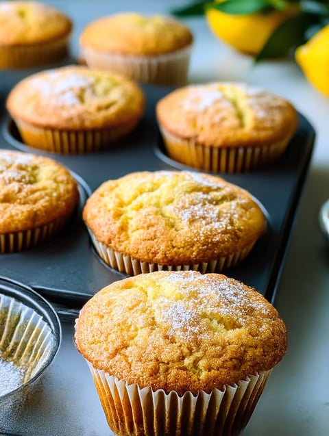 A tray of muffins with orange cardamom.
