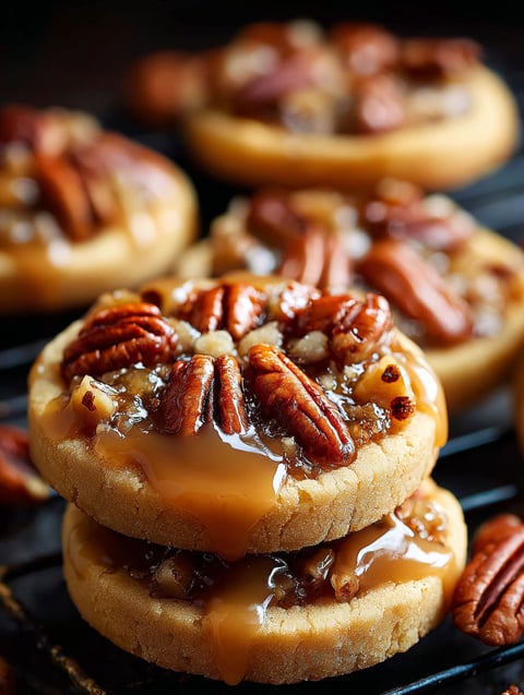 Pecan Pie Cookies on a tray.
