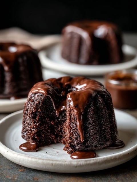 A chocolate cake with chocolate drizzle.