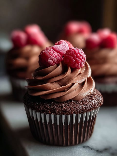 A delicious meal with chocolate and raspberry flavors.