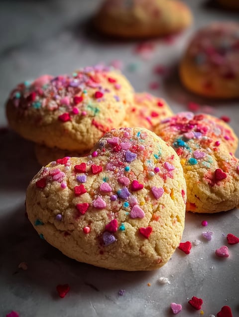 A plate of heart shaped cookies.