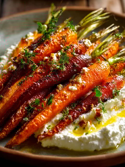 A delicious meal of carrots and feta cheese.